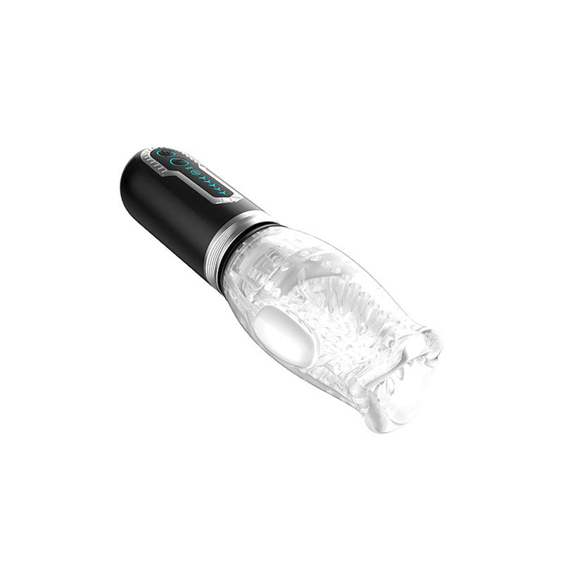 Adam & Eve Adam's Gawk Gawk 3.0 - Clear USB Rechargeable Thrusting, Rotating & Vibrating Masturbator - silkandsin
