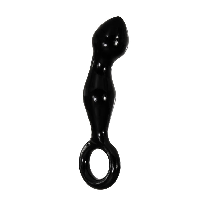 Adam & Eve ADAMS GLASS PROSTATE MASSAGER - Black Glass 16.6 cm Prostate Massager - Silk and Sin