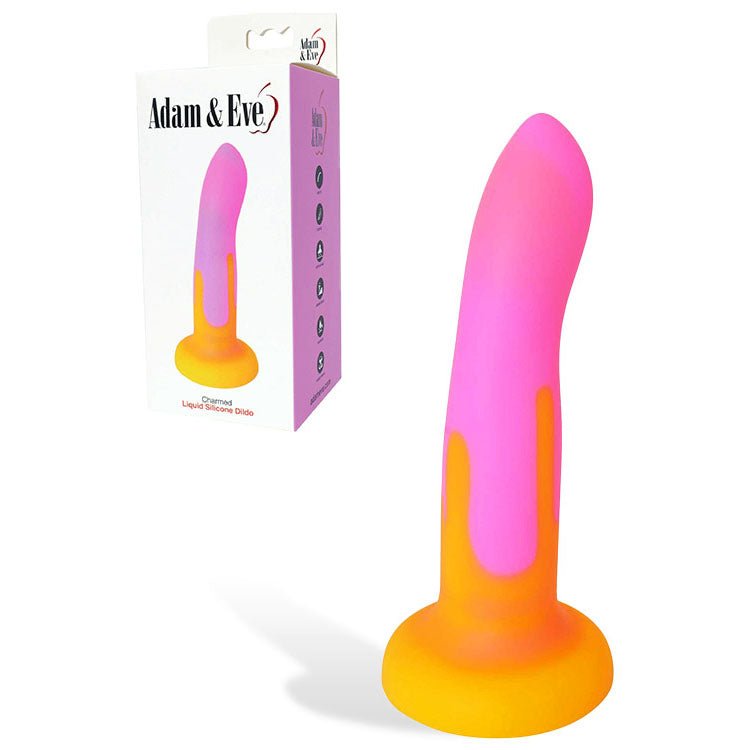 Adam & Eve CHARMED - Pink/Yellow 16.5 cm Dildo - silkandsin