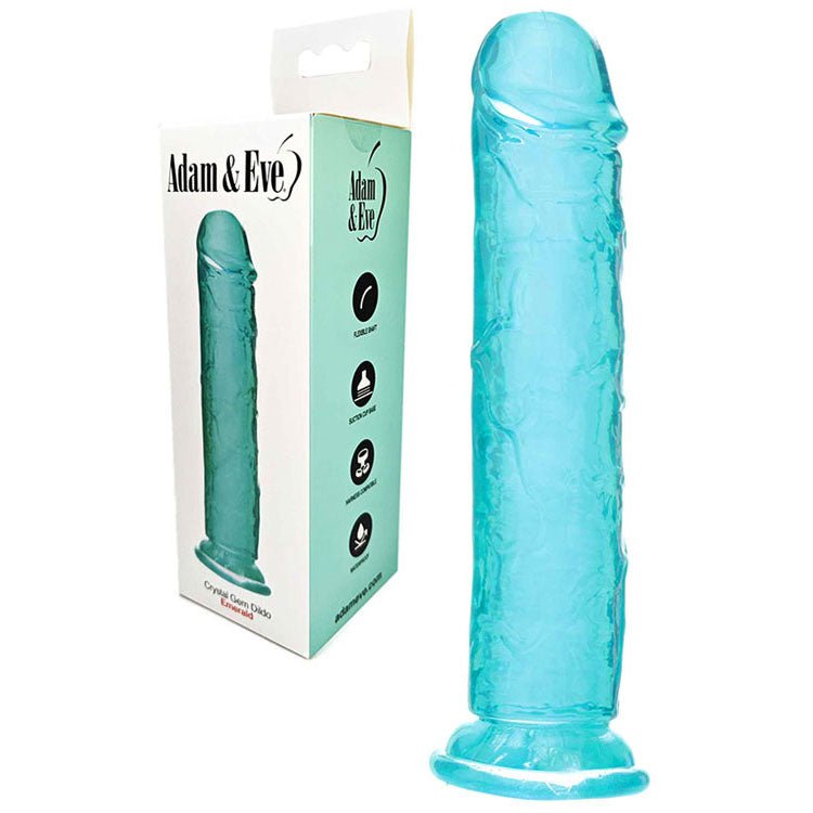 Adam & Eve CRYSTAL GEM Dildo - Emerald - Green 19.8 cm Dildo - Silk and Sin