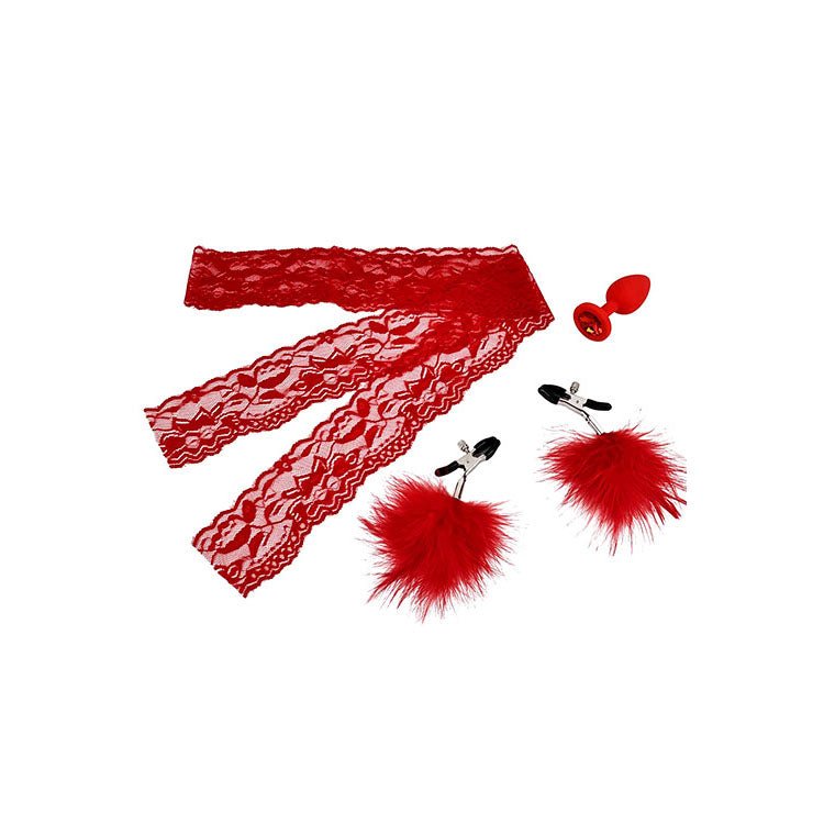 Adam & Eve DELUXE RED HOT SEX KIT - Couples Kit - 13 Piece Set - silkandsin