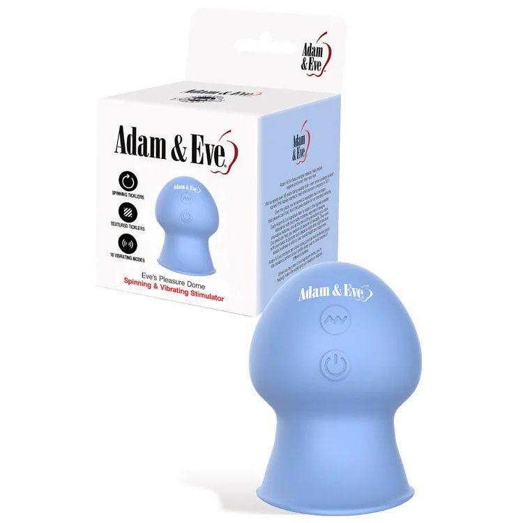 Adam & Eve EVES PLEASURE DOME - Blue - Blue USB Rechargeable Spinning & Vibrating Stimulator - Silk and Sin