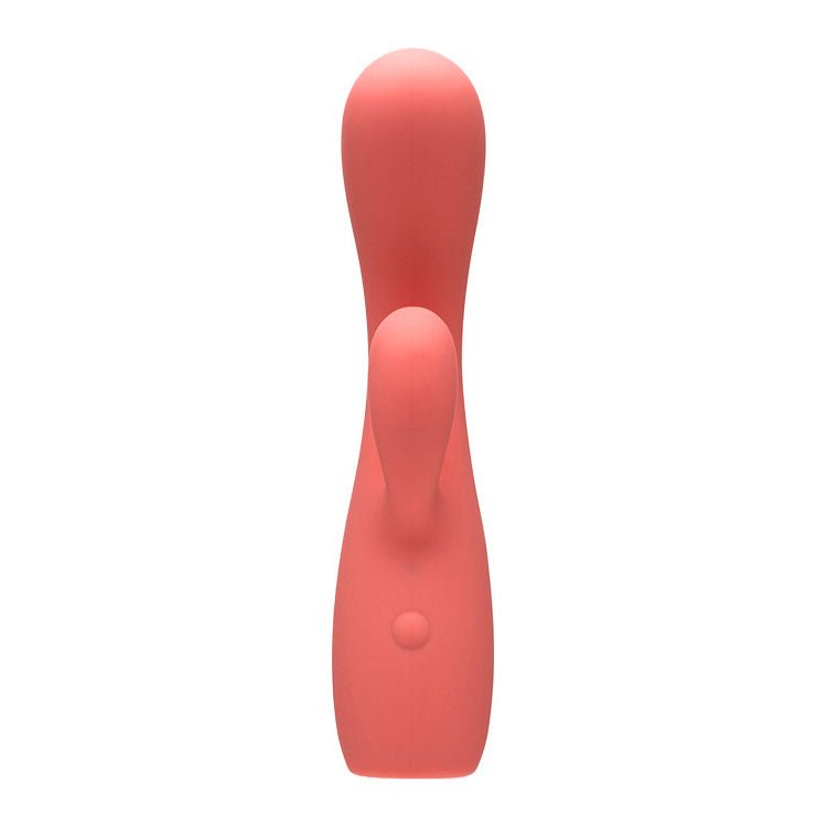 Adam & Eve GROOVY GLOW - UPS Curvie - Red 17.8 cm USB Rechargeable Rabbit Vibrator - silkandsin