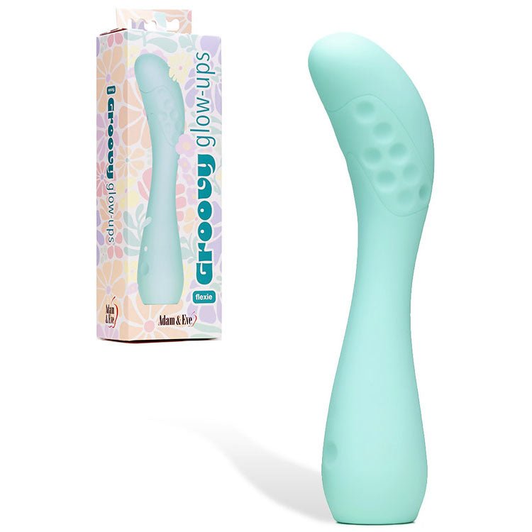 Adam & Eve GROOVY GLOW - UPS Flexie - Blue 19 cm USB Rechargeable G - Spot Vibrator - silkandsin