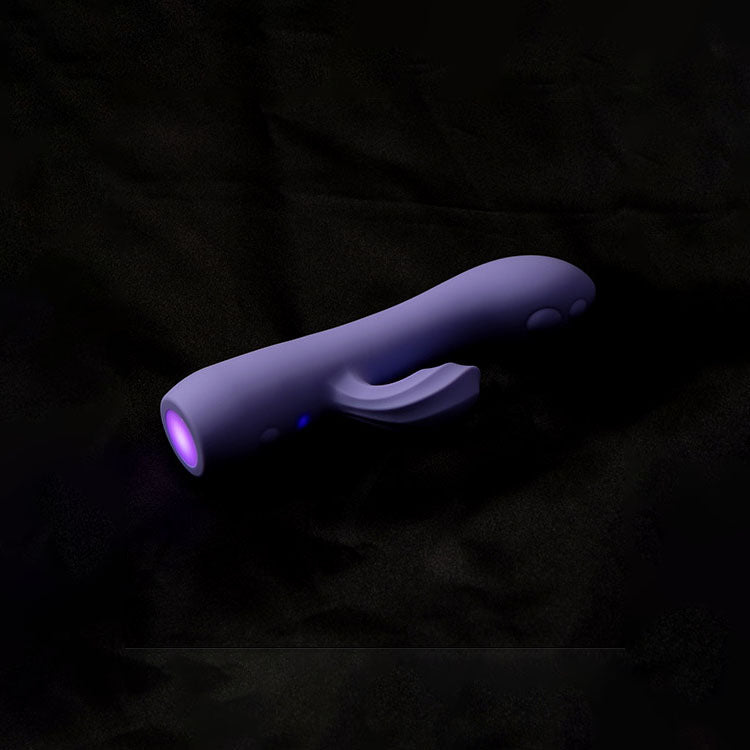 Adam & Eve GROOVY GLOW - UPS Wavie - Purple 16.5 cm USB Rechargeable Rabbit Vibrator - silkandsin