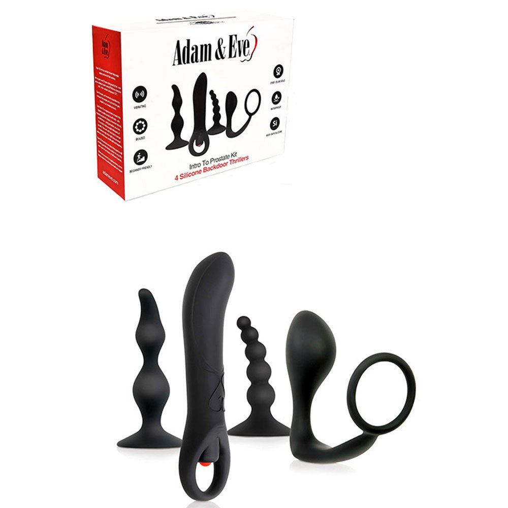 Adam & Eve INTRO TO PROSTATE KIT - 4 Piece Kit - Silk and Sin