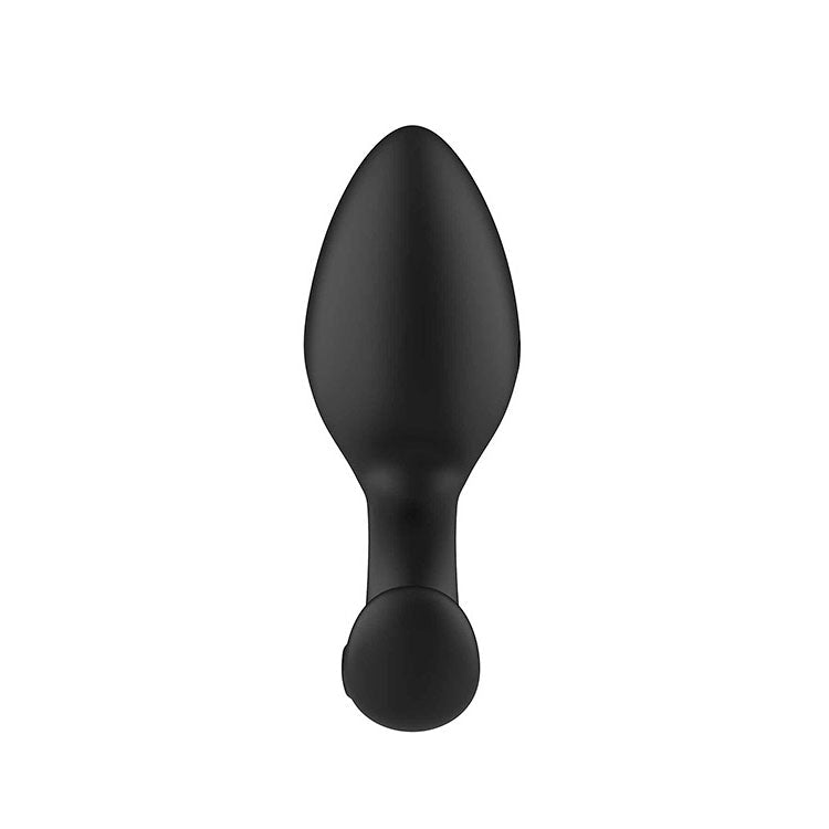 Adam & Eve OMEGA Vibrating Plug - Black 10 cm USB Rechargeable Vibrating Butt Plug with Remote - Silk and Sin