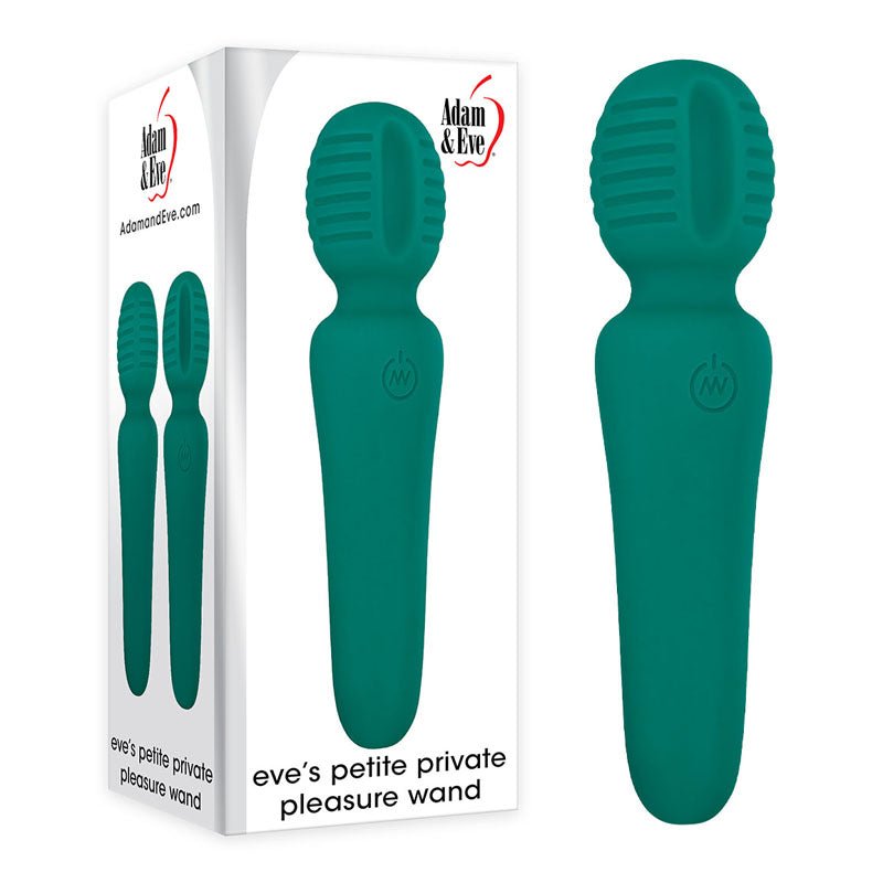 Adam & Eve Petite Private Pleasure Wand - Green 14.8 cm USB Rechargeable Massager Wand - Silk and Sin