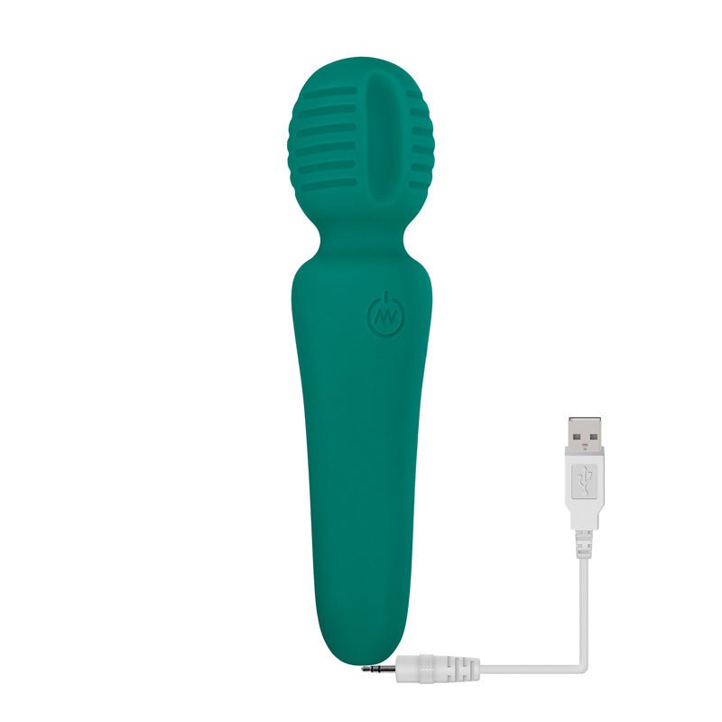 Adam & Eve Petite Private Pleasure Wand - Green 14.8 cm USB Rechargeable Massager Wand - Silk and Sin