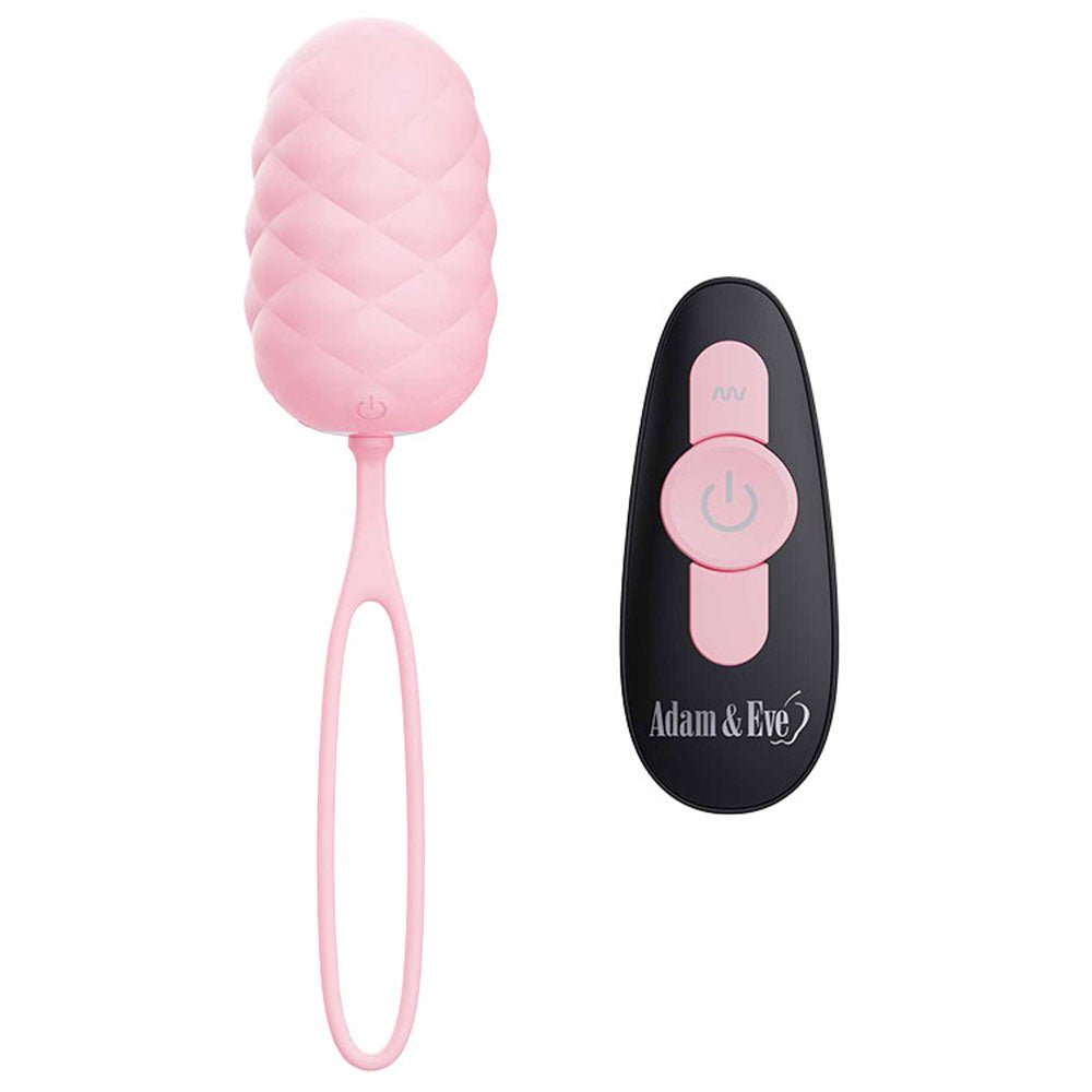 Adam & Eve PILLOW TALK EGG - Pink USB Rechargeable Vibrating Egg with Wireless Remote Control - Silk and Sin