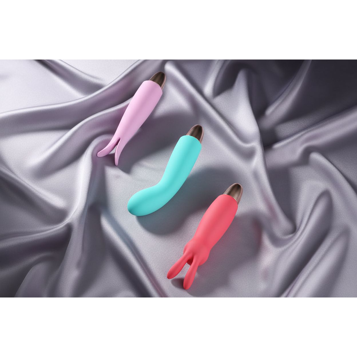 Adam & Eve PLAYFUL SEDUCTION KIT - USB Rechargeable Vibrator with 3 Interchangeable Sleeves - Silk and Sin