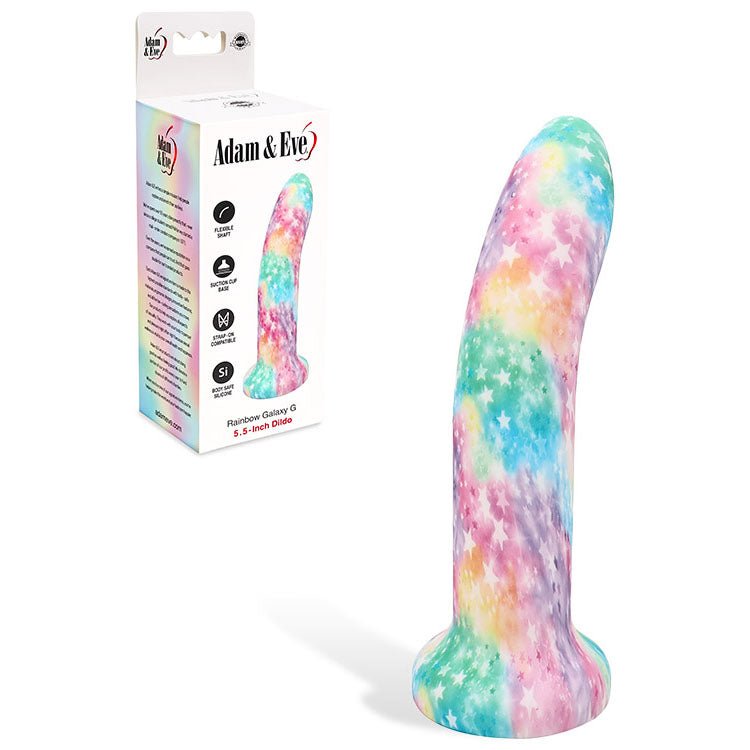 Adam & Eve RAINBOW GALAXY G - Coloured 14 cm Dildo - silkandsin