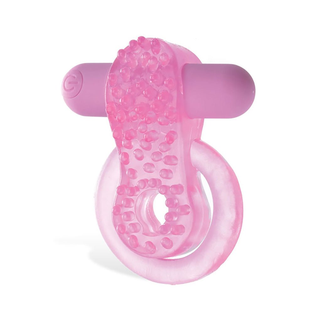 Adam & Eve RECHARGEABLE COUPLES ENHANCER - Pink USB Rechargeable Cock & Balls Ring - Silk and Sin