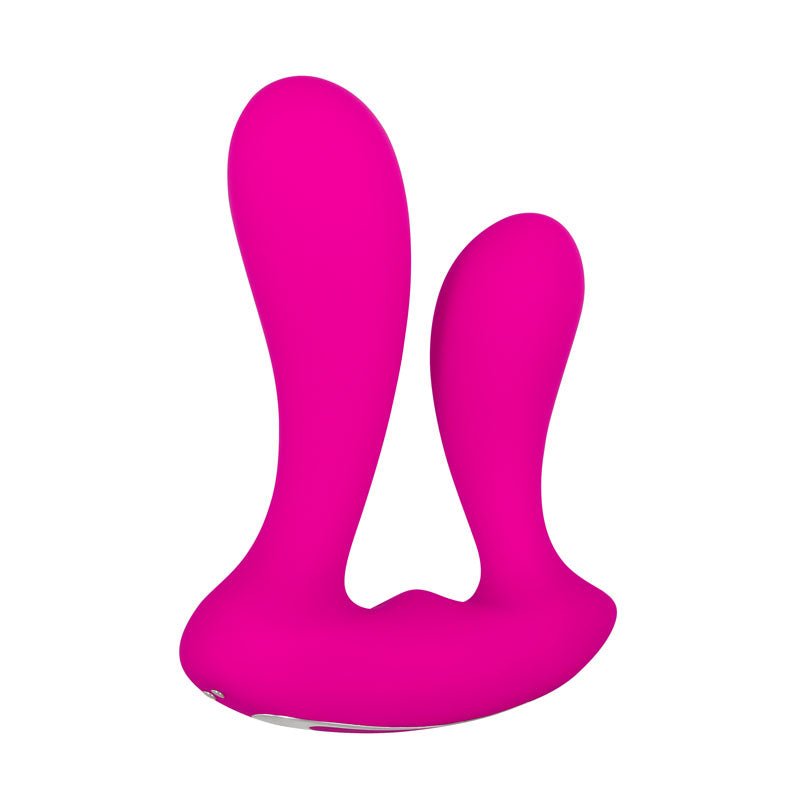Adam & Eve Rechargeable Dual Entry Vibe - Pink USB Rechargeable Vibrator with Remote Control - Silk and Sin