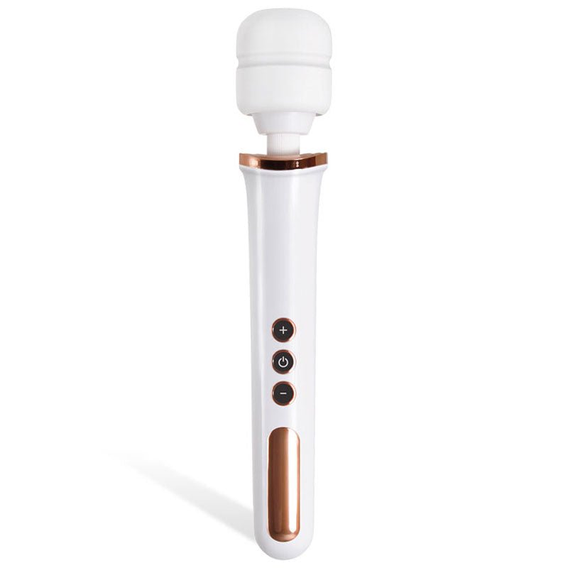 Adam & Eve Rechargeable Magic Massager - Rose Gold/White 33 cm USB Rechargeable Massager Wand - Silk and Sin