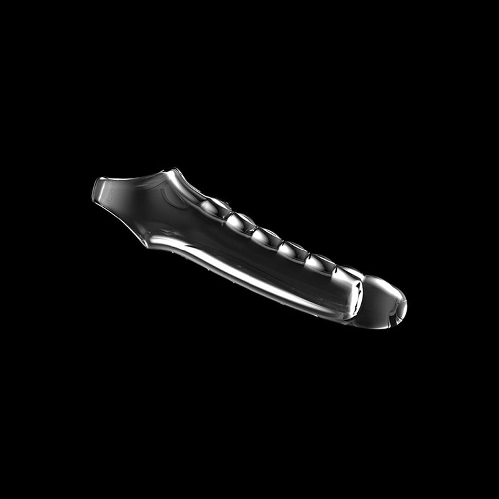 Adam & Eve Ridged Rider - Clear 22.9 cm Penis Extension Sleeve - Silk and Sin