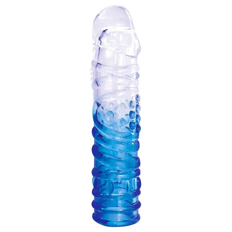 Adam & Eve SAPPHIRE Sleeve Set - Blue Clear Penis Sleeve Set - Set of 4 - silkandsin