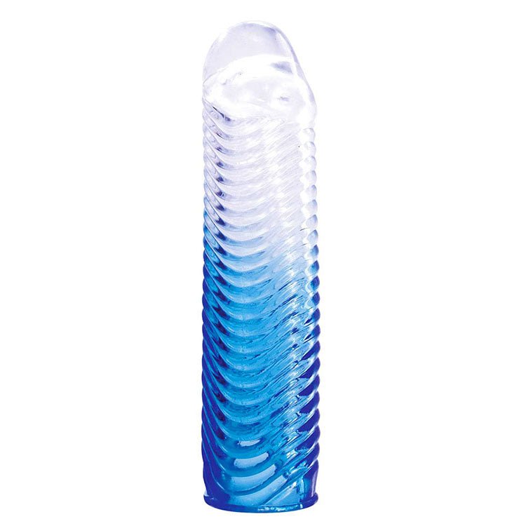 Adam & Eve SAPPHIRE Sleeve Set - Blue Clear Penis Sleeve Set - Set of 4 - silkandsin