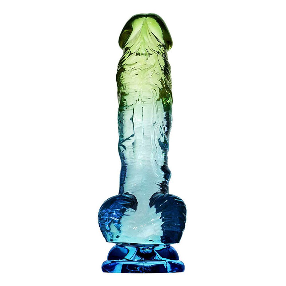 Adam & Eve SENSUAL SEASIDE 8.5'' Dildo - Blue/Green 21.5 cm Dildo - silkandsin