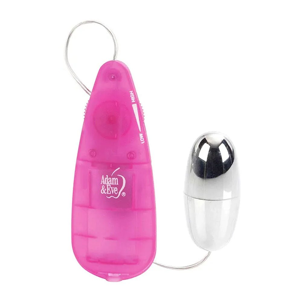 Adam & Eve VIBRATING SILVER BULLET 2.0 - Silver 5.8 cm Bullet with Pink Remote - silkandsin