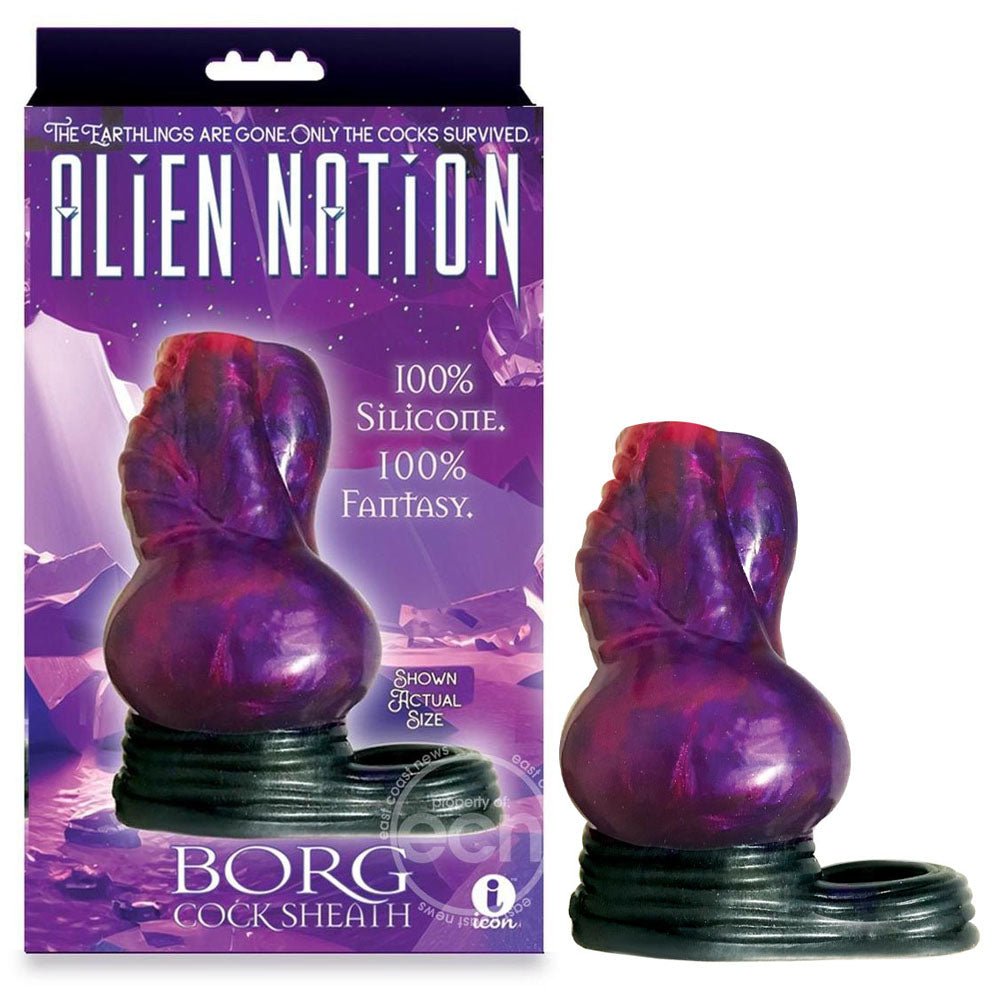 Alien Nation - Borg - Purple/Black 11.5 cm Penis Sheath - Silk and Sin