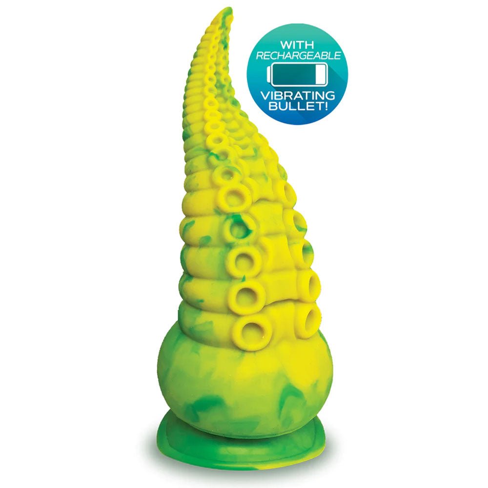 Alien Nation - Octopod - Yellow/Green 22.9 cm USB Rechargeable Vibrating Fantasy Dong - Silk and Sin