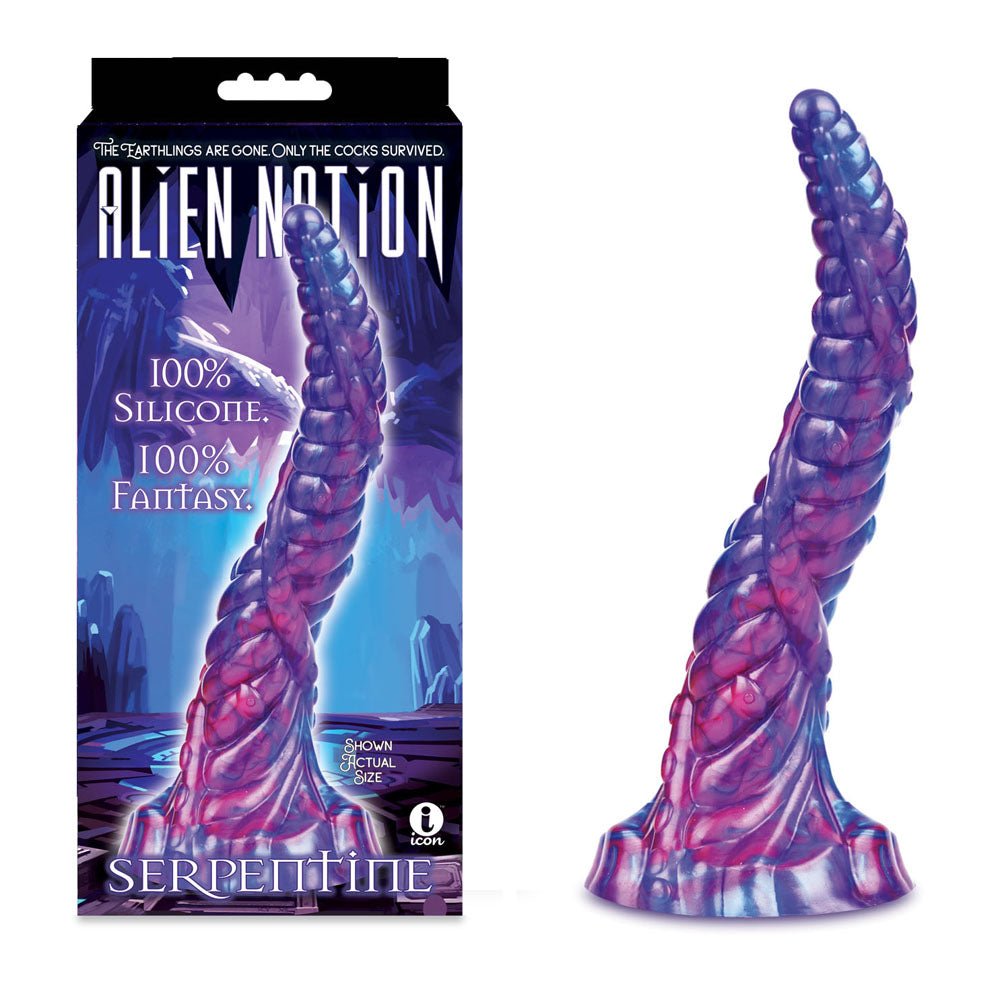 Alien Nation - Serpentine - Purple 30 cm Fantasy Dong - Silk and Sin