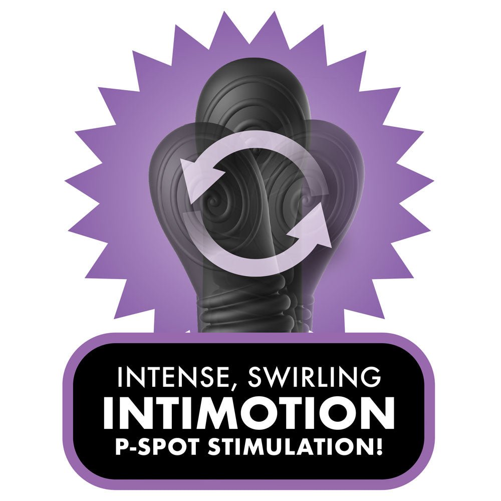 Anal Fantasy Elite Ass-Gasm intiMotion - Black USB Rechargeable Quad Motor Prostate Massager with Remote - Silk and Sin