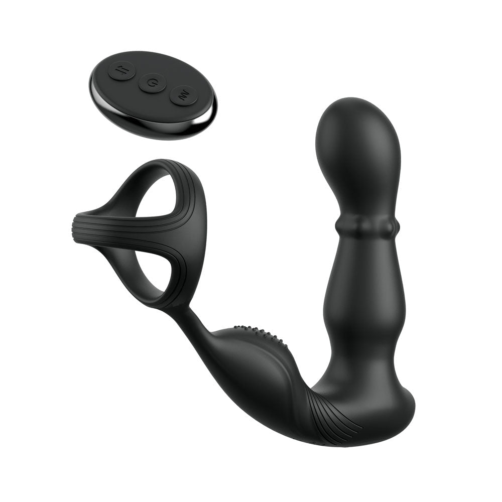 Anal Fantasy Elite Ass - Gasm Slide & Glide - Black USB Rechargeable Prostate Massage with Cock Ring - silkandsin