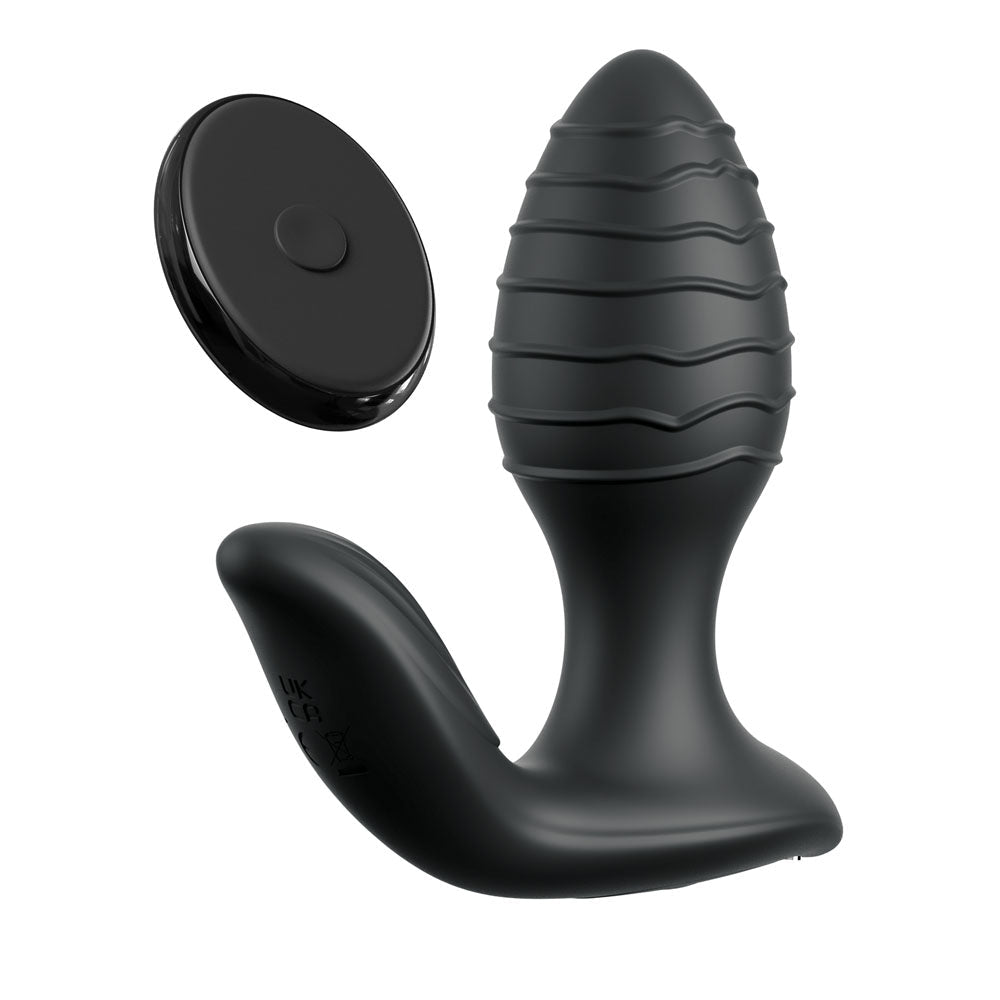 Anal Fantasy Elite Gyro - Milk Pro - Black - Black USB Rechargeable Gyrating Butt Plug - silkandsin