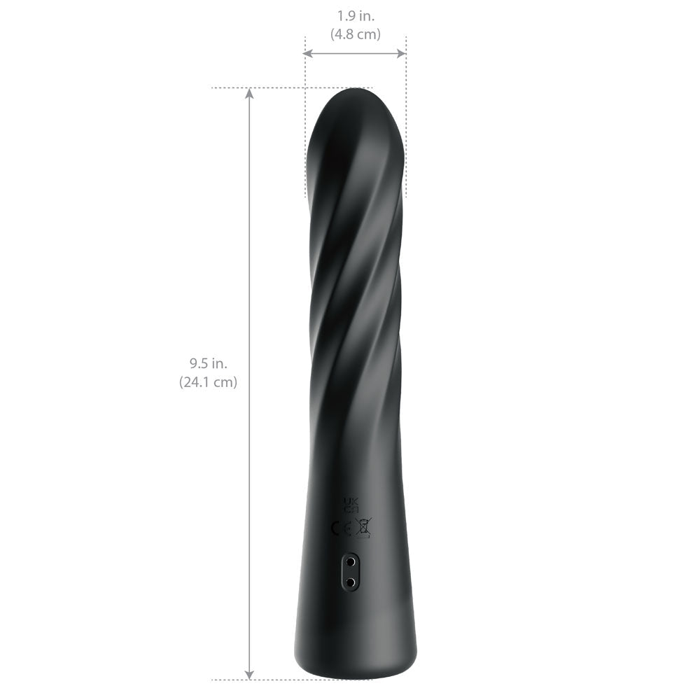 Anal Fantasy Elite Twist Ecstasy - Black - Black 24.1 cm USB Rechargeable Twisting & Thrusting Anal Vibrator - Silk and Sin