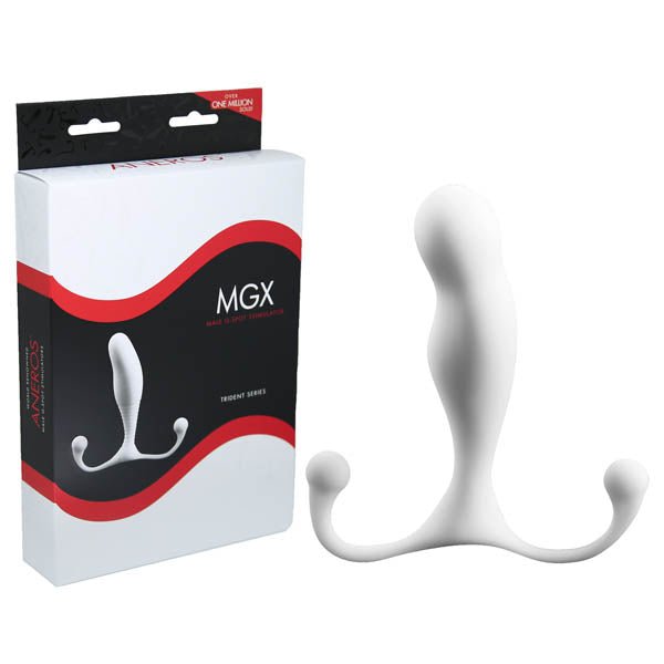 Aneros MGX Trident - White Prostate Massager - Silk and Sin