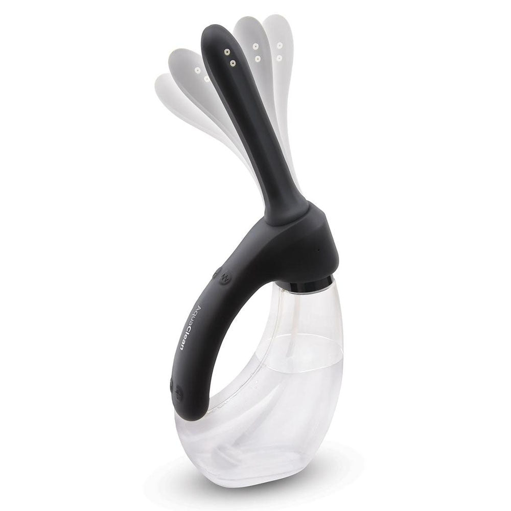 AquaClean Rechargeable Auto Douche Set with Bendable Vibrating Nozzle - 440 ml Capacity with Free Travel Douche Included - Silk and Sin
