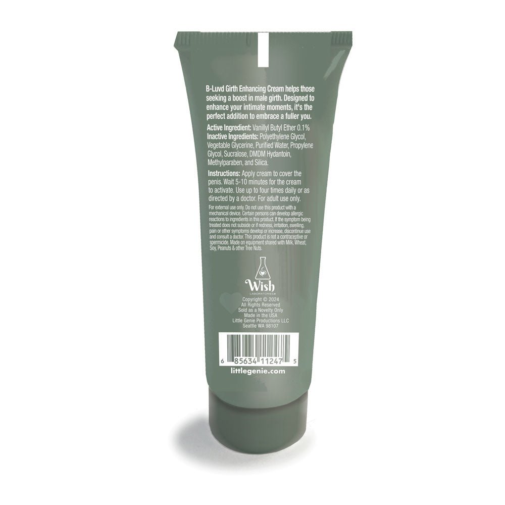 B-LUVD Girth Enhancing Cream - Male Thickening Cream - 59 ml Tube - Silk and Sin