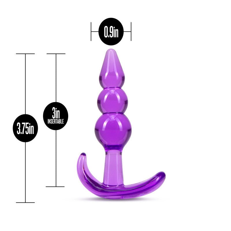 B Yours Triple Bead Anal Plug - Purple 9.5 cm Butt Plug - Silk and Sin