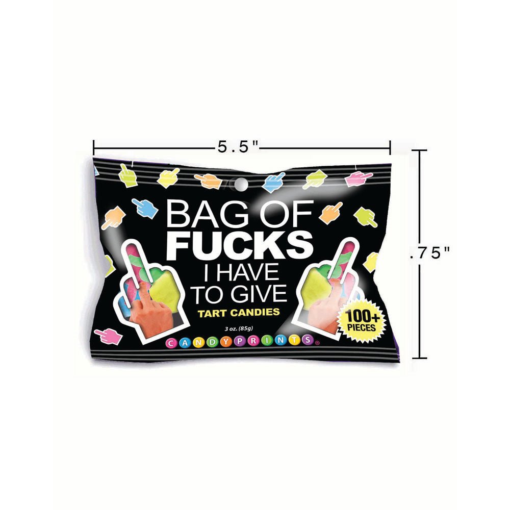 Bag Of Fucks I Have To Give - Fruit Flavoured Lollies - 85 gram Bag - Silk and Sin