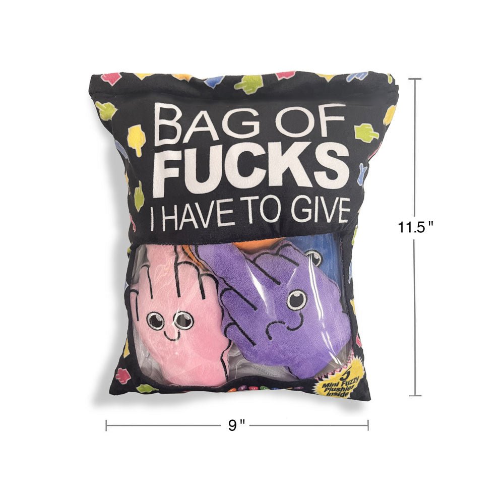 Bag Of Fucks I Have To Give - Mini Fuzzy FU Plushy Pillows - Set of 5 - silkandsin