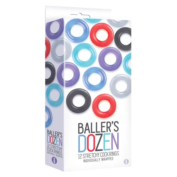 Baller's Dozen - Smooth - Individually Wrapped Cock Rings - Pack of 12 - Silk and Sin