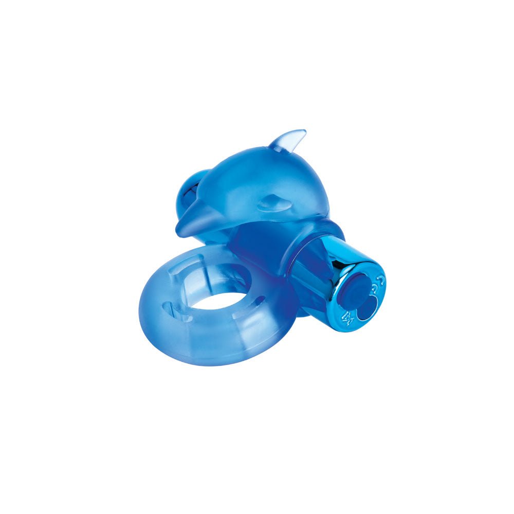 Bodywand Rechargeable Dancing Dolphin Ring - Blue USB Rechargeable Vibrating Cock Ring - Silk and Sin