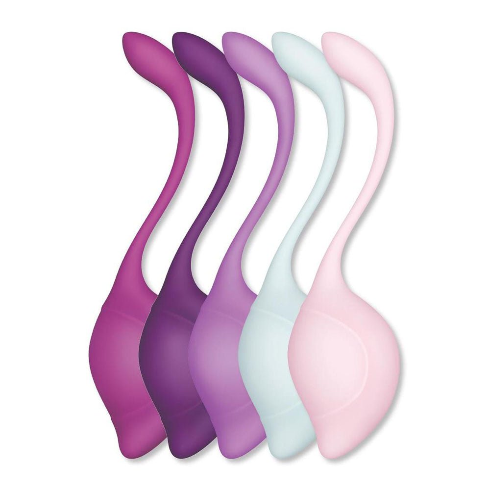 Bodywand Squeeze 5pc Teardrop Kegel Set - Weighted Kegel Set - 5 Piece Kit - Silk and Sin