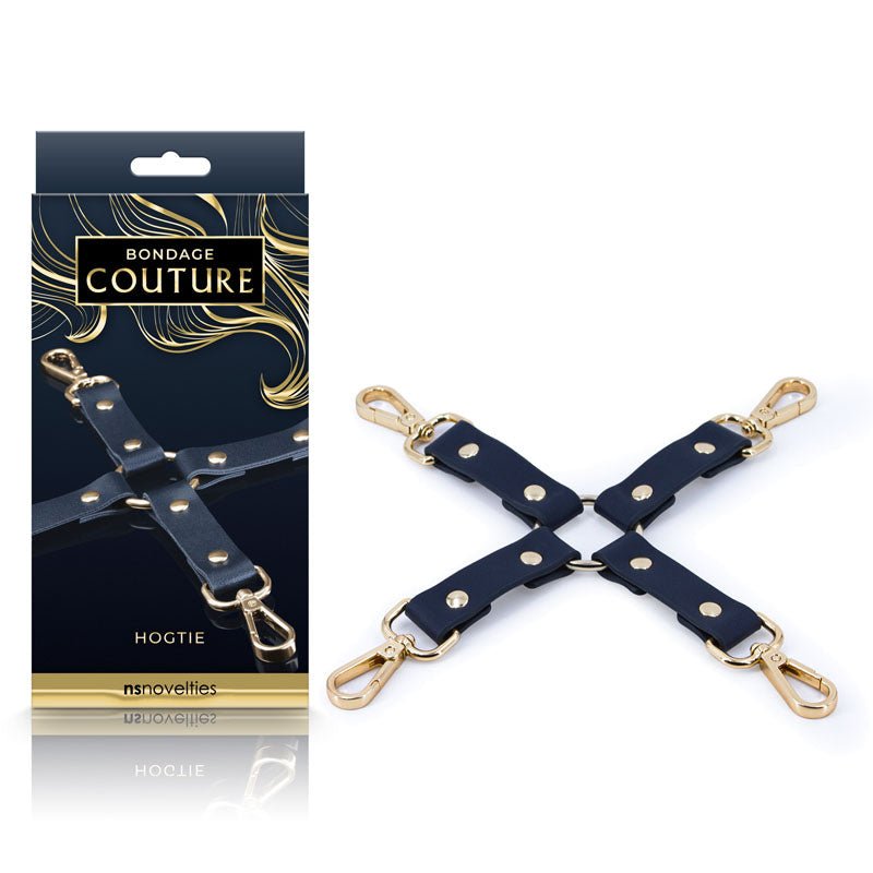 Bondage Couture Hog Tie - Blue - Blue Hog Tie Restraint (No Cuffs Included) - Silk and Sin