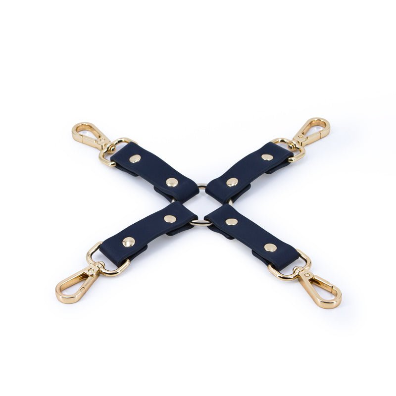 Bondage Couture Hog Tie - Blue - Blue Hog Tie Restraint (No Cuffs Included) - Silk and Sin