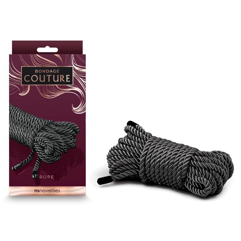 Bondage Couture Rope - Black - Black Bondage Rope - 7.6 metre - Silk and Sin