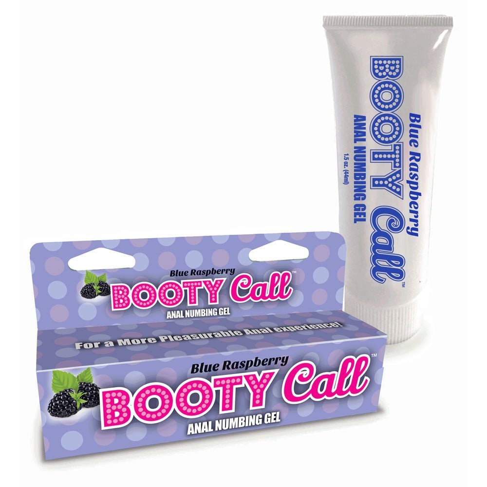 Booty Call Anal Numbing Gel - Blue Raspberry Flavoured Anal Numbing Gel - 44 ml (1.5 oz) Tube - silkandsin