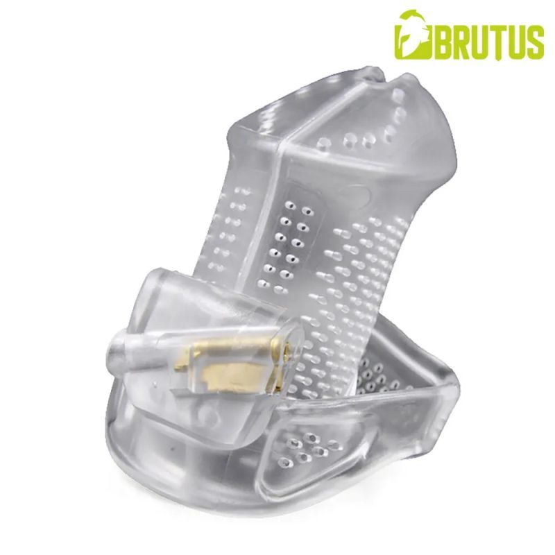 Brutus Airmesh Chastity Cage Clear - Silk and Sin