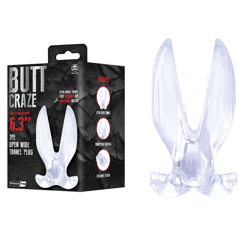 Butt Craze - Clear 16 cm Gaping Butt Plug - Silk and Sin