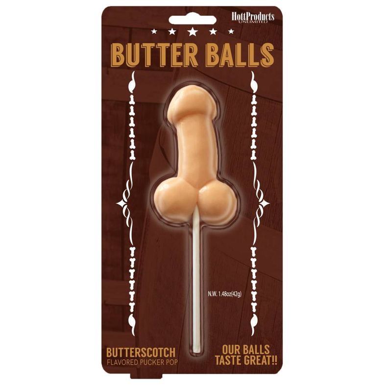 Butterballs Butterscotch Pecker Lollypop - Silk and Sin