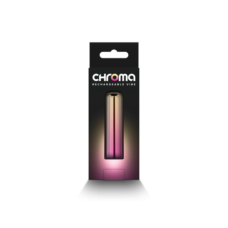 Chroma Sunrise - Small - Metallic Pink/Gold 6.8 cm USB Rechargeable Bullet - Silk and Sin