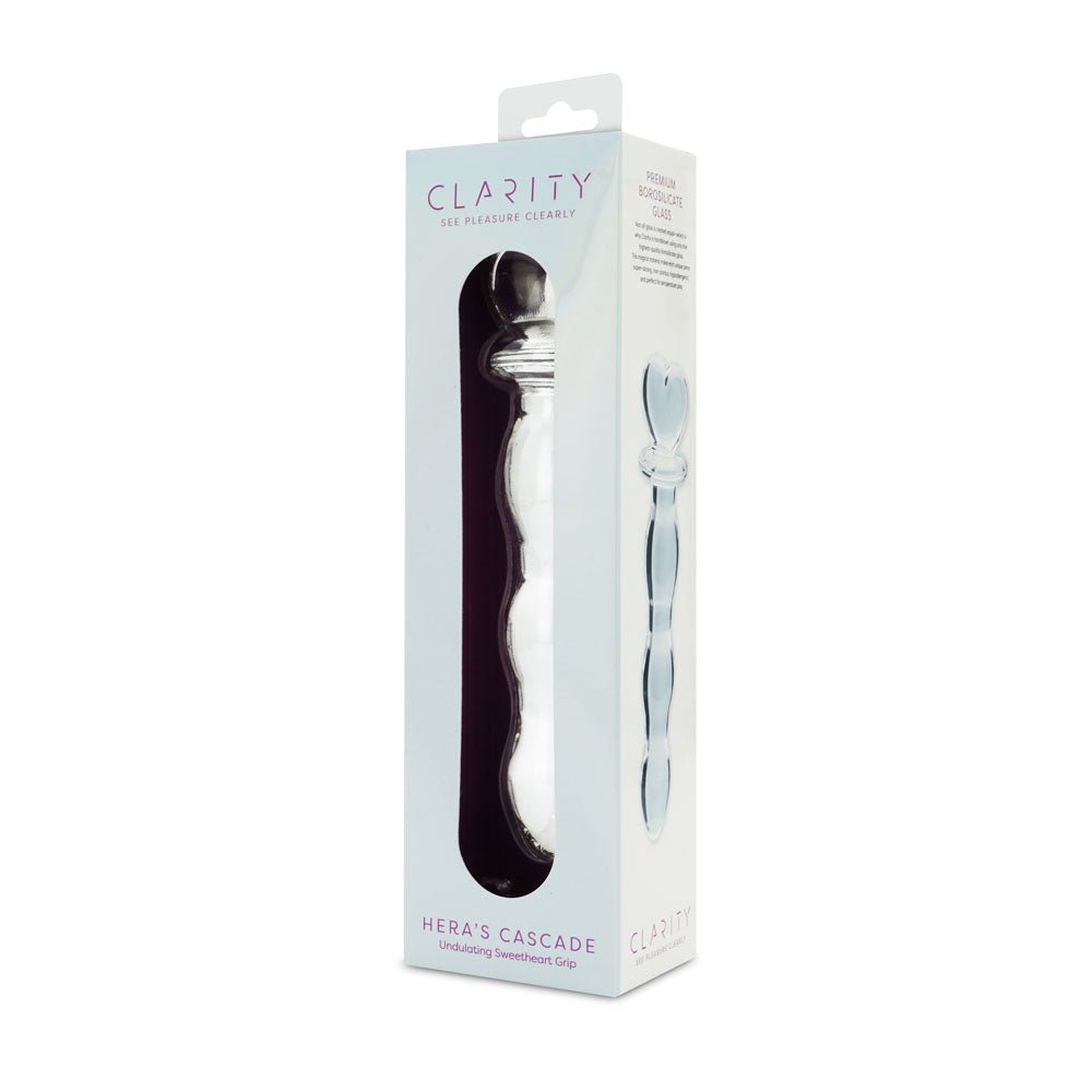 Clarity - Hera's Cascade - Clear 15 cm Glass Dildo - Silk and Sin