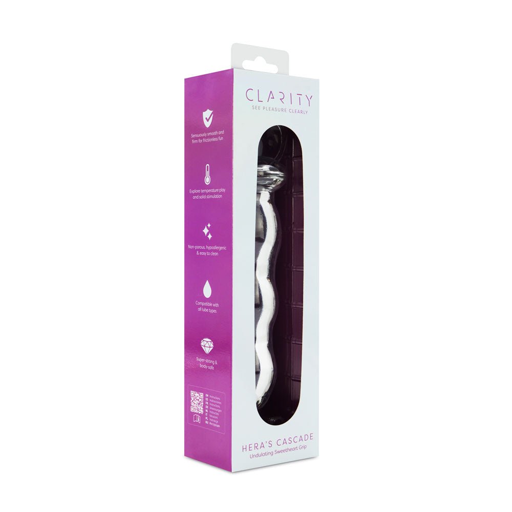 Clarity - Hera's Cascade - Clear 15 cm Glass Dildo - Silk and Sin